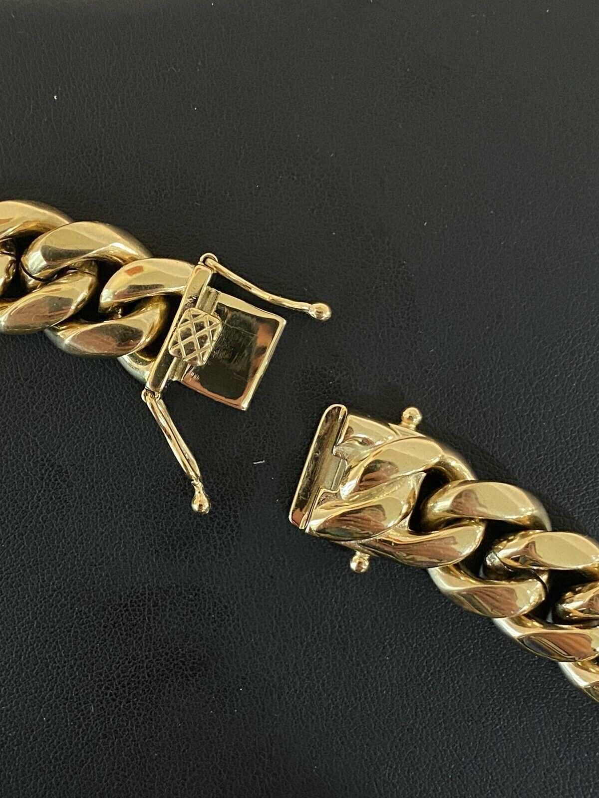 Miami Cuban Link Chain 16mm Box Clasp 14k Gold Plated Stainless Steel 20″ Choker