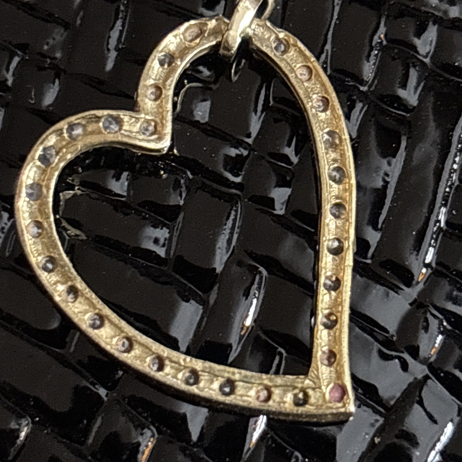 10K Yellow Gold And Cubic Zirconia Heart Pendant Valentine