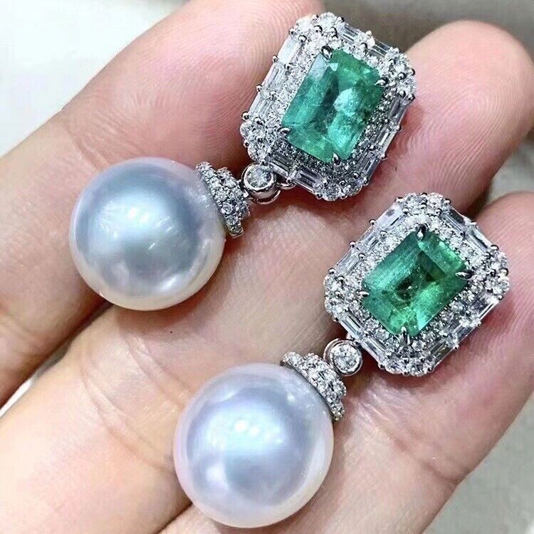 Gorgeous AAA 10-11mm South Sea White Round Pearl Pendant Earring Set 925s…