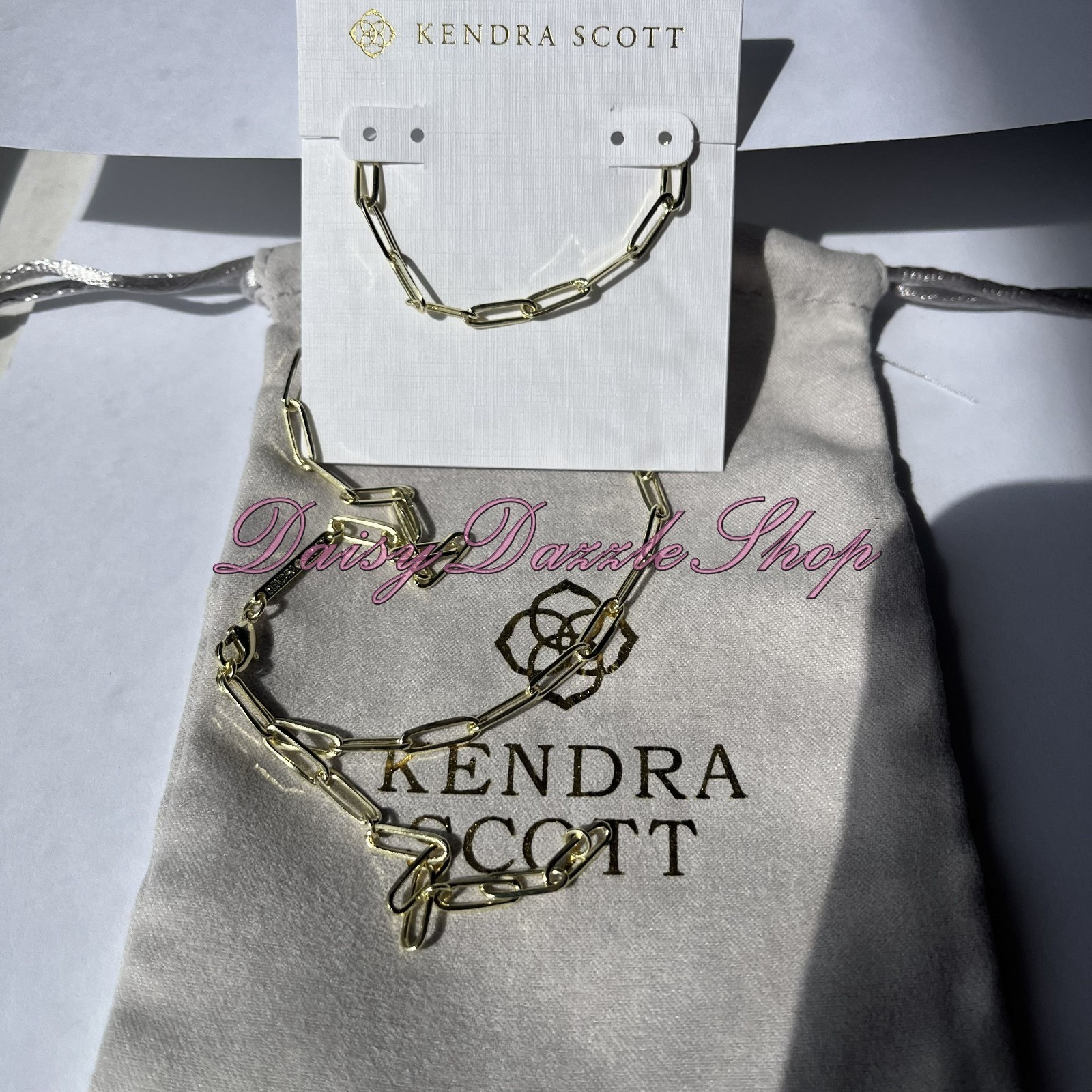 ✨Defective Kendra Scott Courtney Paperclip Necklace Fashion Jewelry Gold New ✨
