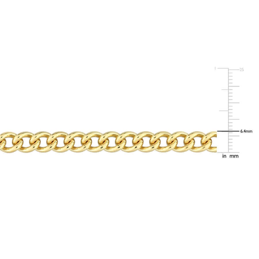 AMOUR 6.5mm Curb Link Chain Necklace In Yellow Plated Sterling Silver, 20 In