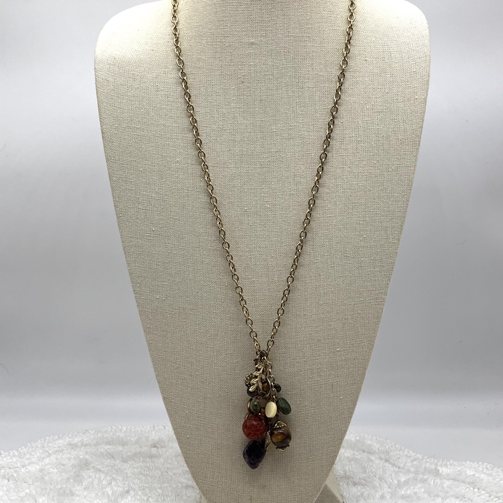 Boho Tassel Multicolor Charm Necklace 28″