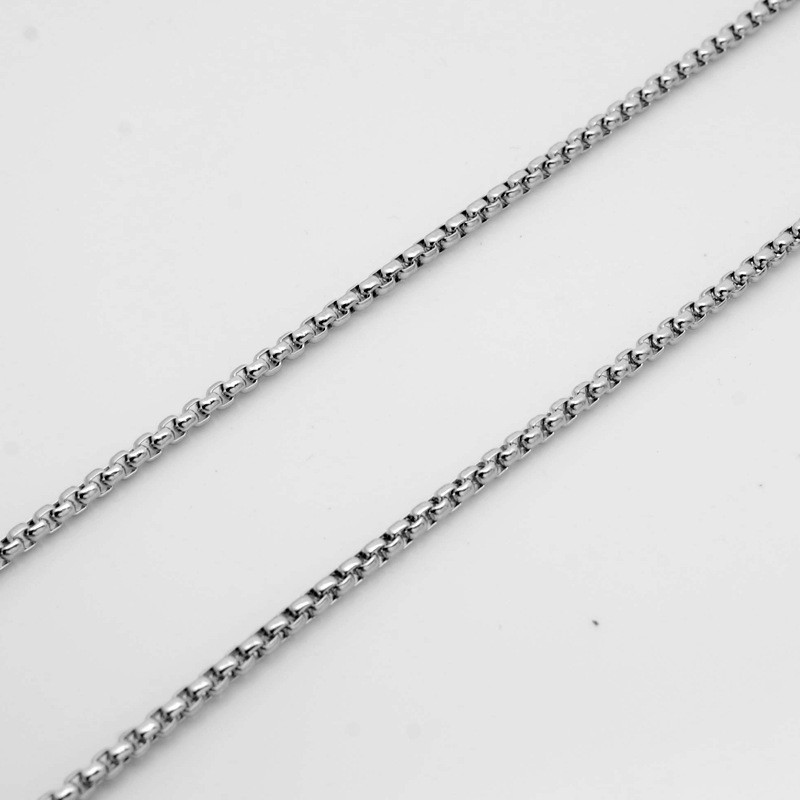 USA Stock 1.5mm 24″ Stainless Steel Square Rolo Link Chain Box Chain Necklace