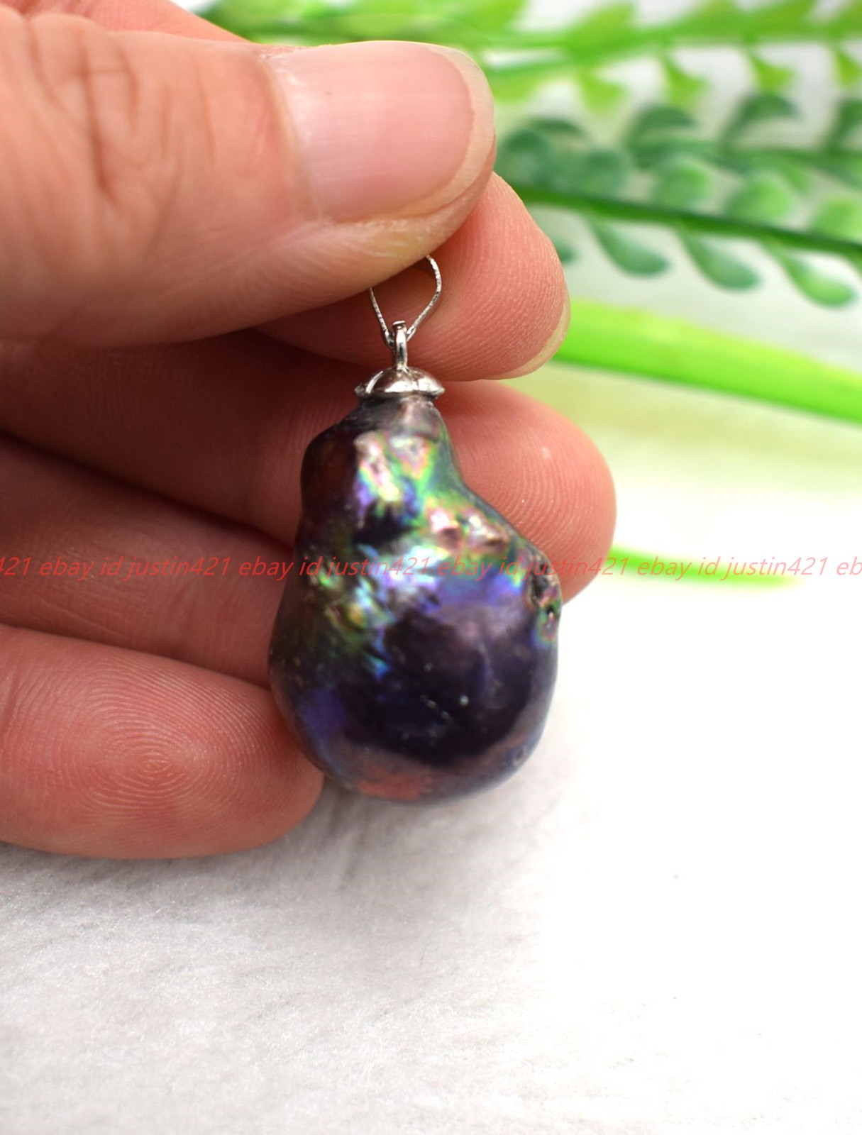 Huge 15-20mm Real Natural Black South Sea Keshi Baroque Pearl Half Hole Pendant