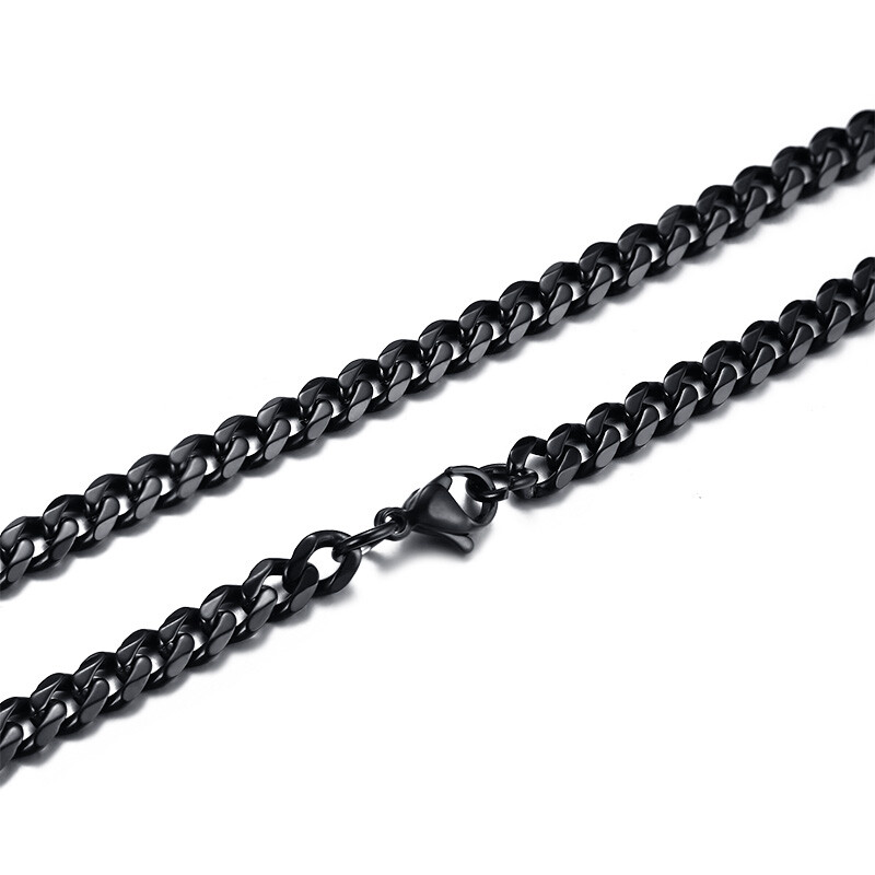 Vnox 3-7MM Cuban Curb Flat Link Chain Men Necklace Choker Stainless Steel 18-22″