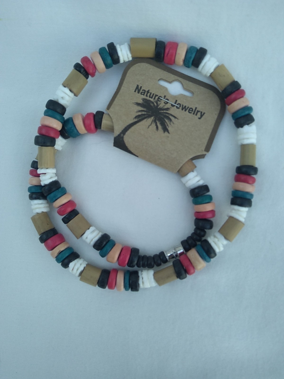 Rasta Ethnic Tribal Surfer Reggae Heishi Necklace 18″ Teen Men USA Seller New