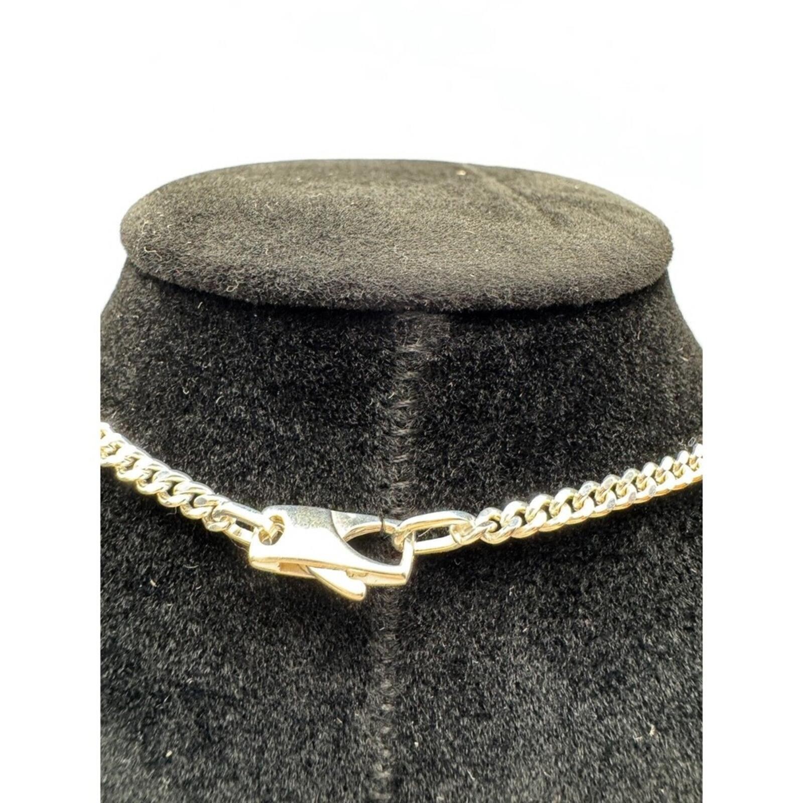 Gucci Vintage G Square Bar Silver Chain Necklace 50cm Made in Italy