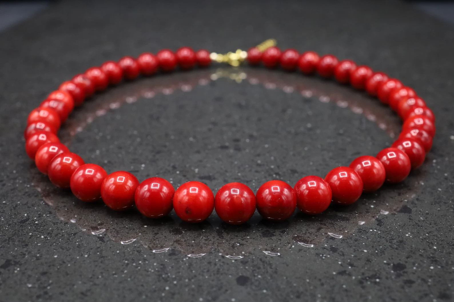 8mm Red Coral Necklace, Coral Choker, Natural Coral Necklace