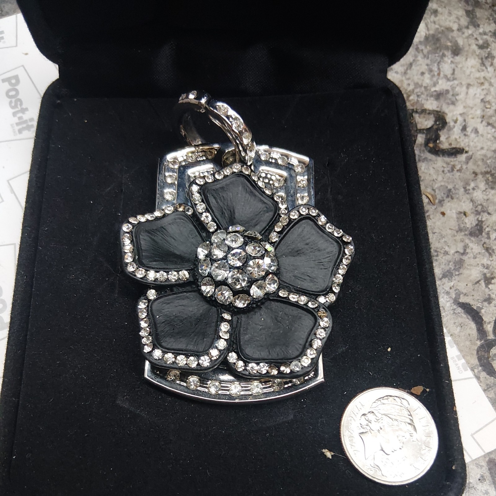 CZ Dog Tag Pendant Mens Womens Bling Charm Silver Tone Metal Pave Bling Gift