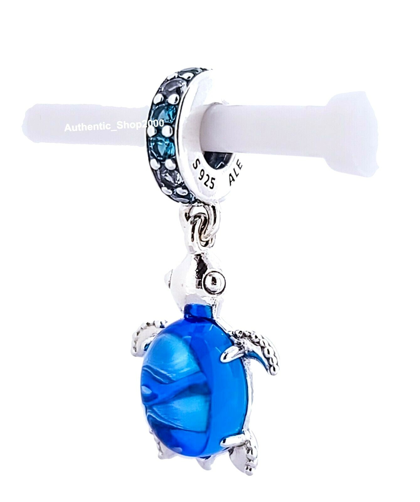 New 100% Authentic PANDORA Blue Murano Glass Sea Turtle Dangle Charm 798939C01