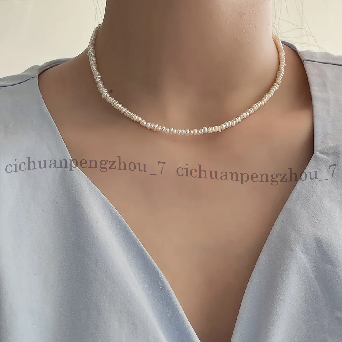 Small 3-4mm White Freshwater Mini Beads Baroque Pearl Necklace 14-36 inch