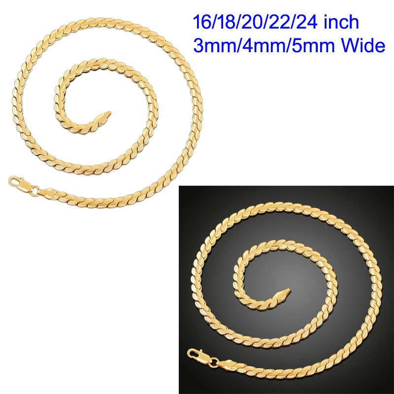 18K Yellow Filled HypoAllergenic DiamondCut Miami Cuban Curb Chain Necklace Q801