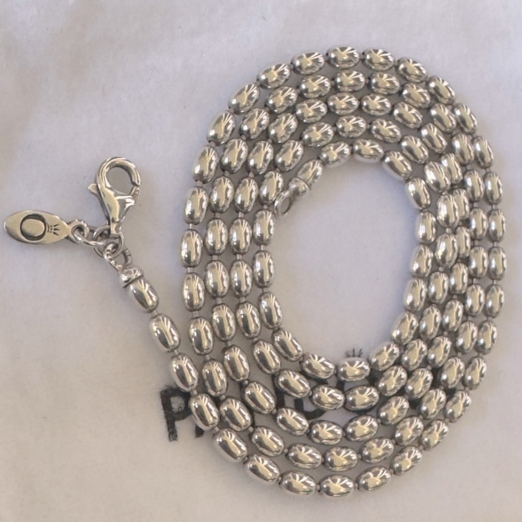 Genuine Pandora Rice Ball Beaded Chain Necklace S925 ALE 60cm