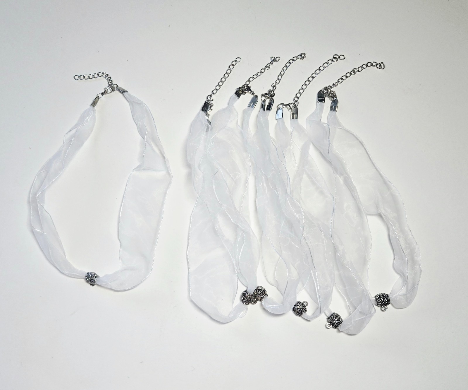 Necklace Cord Simple Sheer Ribbon Jewelry Making Multi Cord 18″ 50 pcs