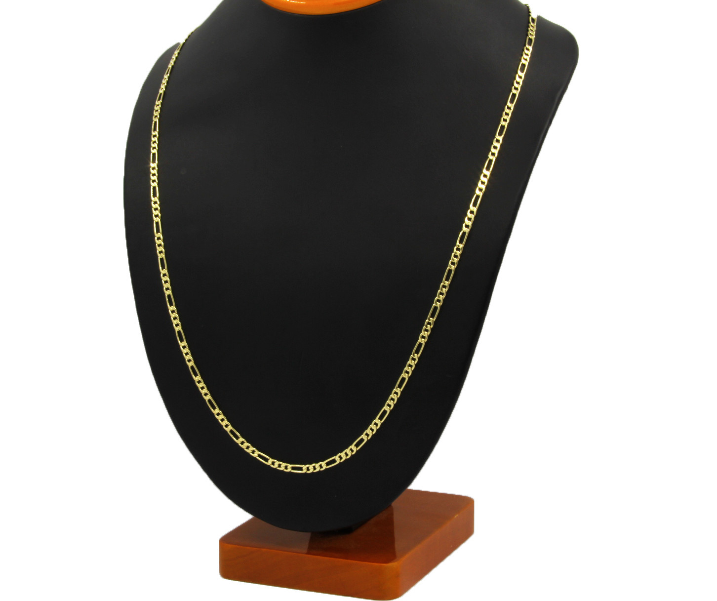 Mens 14K Gold Plated 3mm To 12mm Figaro Link Necklace Chain 24 Or 30 Inch