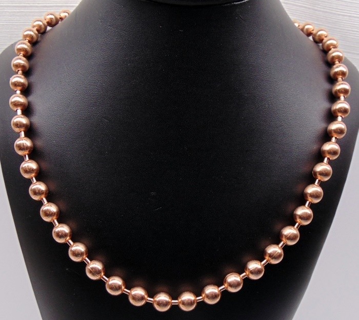 Bulk COPPER BALL CHAIN Statement Size 9.5mm Round + Faceted Bead 5 ft to 25 feet