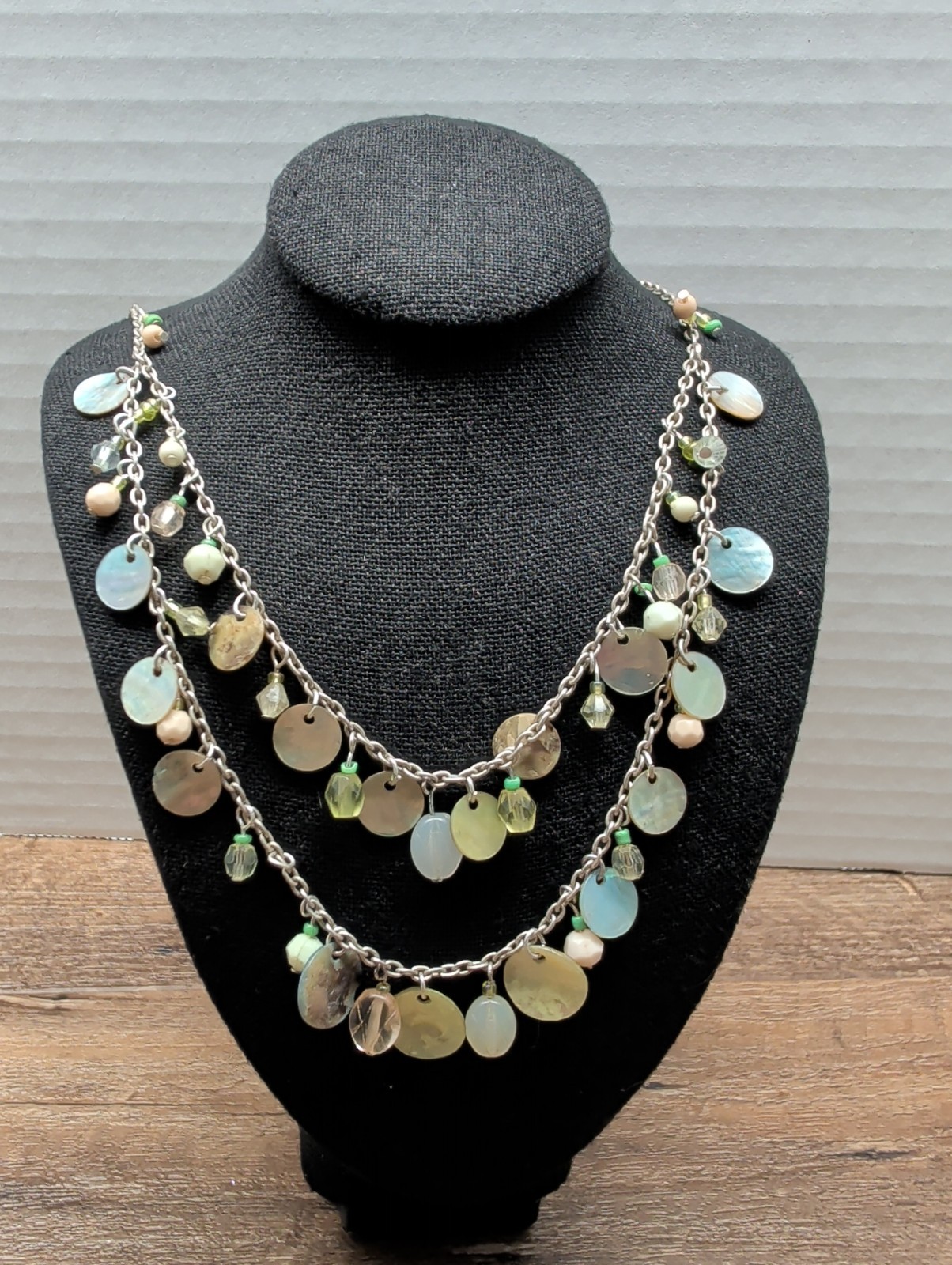 You & I Coastal Multi-Strand Necklace Shell Mother of Pearl Silver Tone Necklace