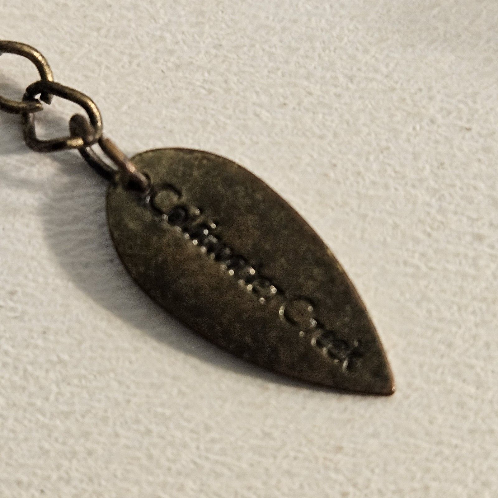 Coldwater Creek 17-19 Inch Green Brown Disc Metal & Cord Adjustable Necklace