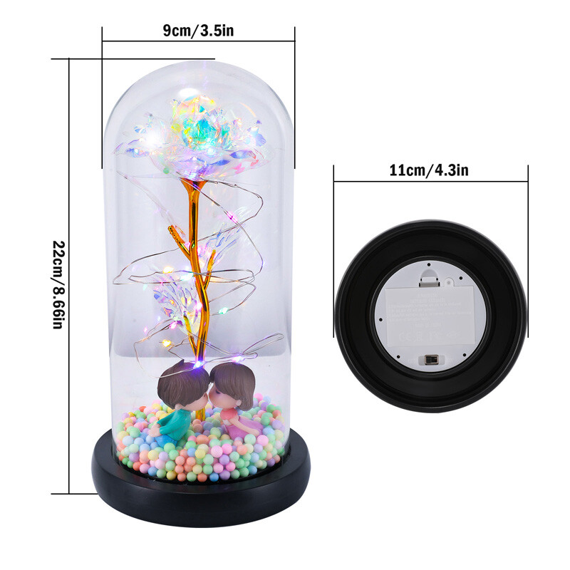 Beauty and The Beast Rose LED Enchanted Galaxy Rose Eternal Flower Lighted Décor