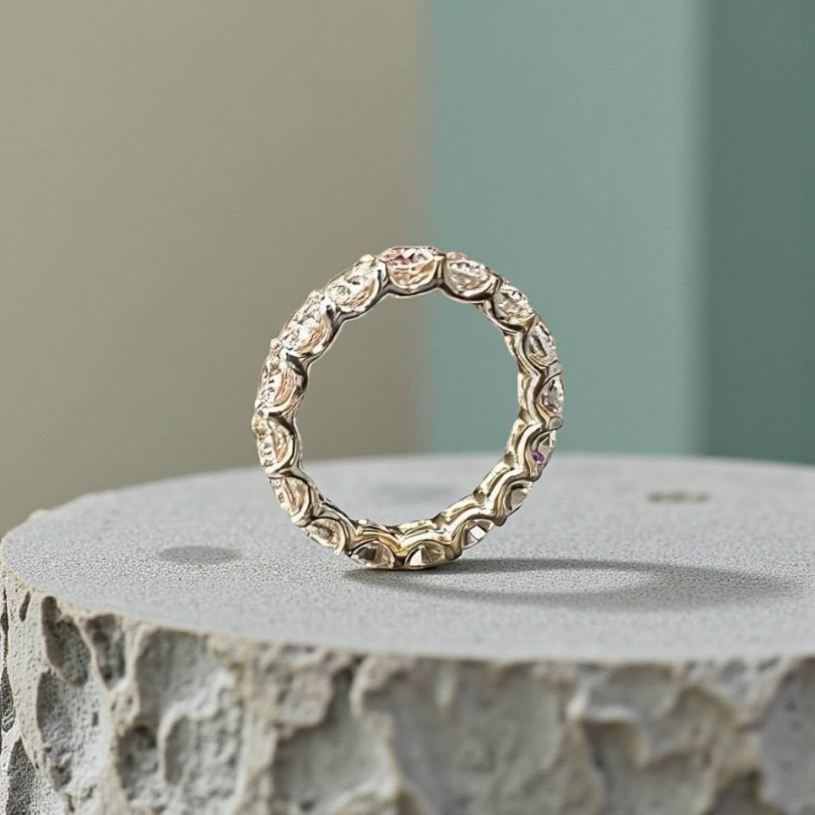 Sterling Silver 925 Infiniti Band With Cubic Zirconia Could Be With AnyGemstones