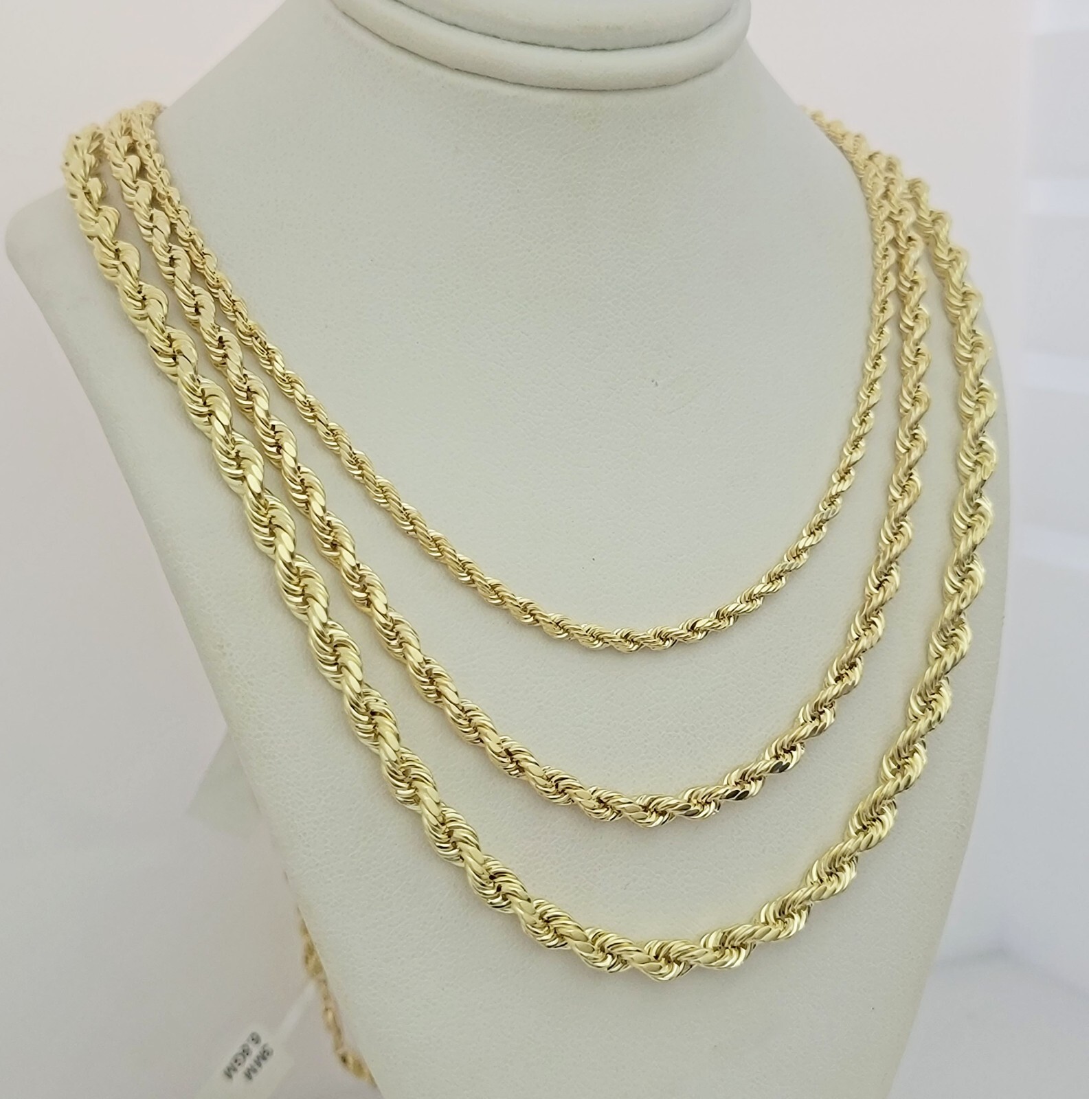 Real 10k Yellow Gold Chain Rope Necklace 3mm 4mm 5mm 18″ 20″ 22″ 24″ 26″ 28″ 30″