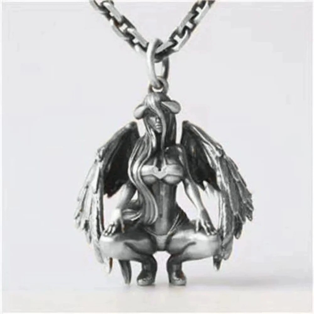 Men’s Stainless Steel Devil Angel Necklace Pendant Jewelry Fashion Chain