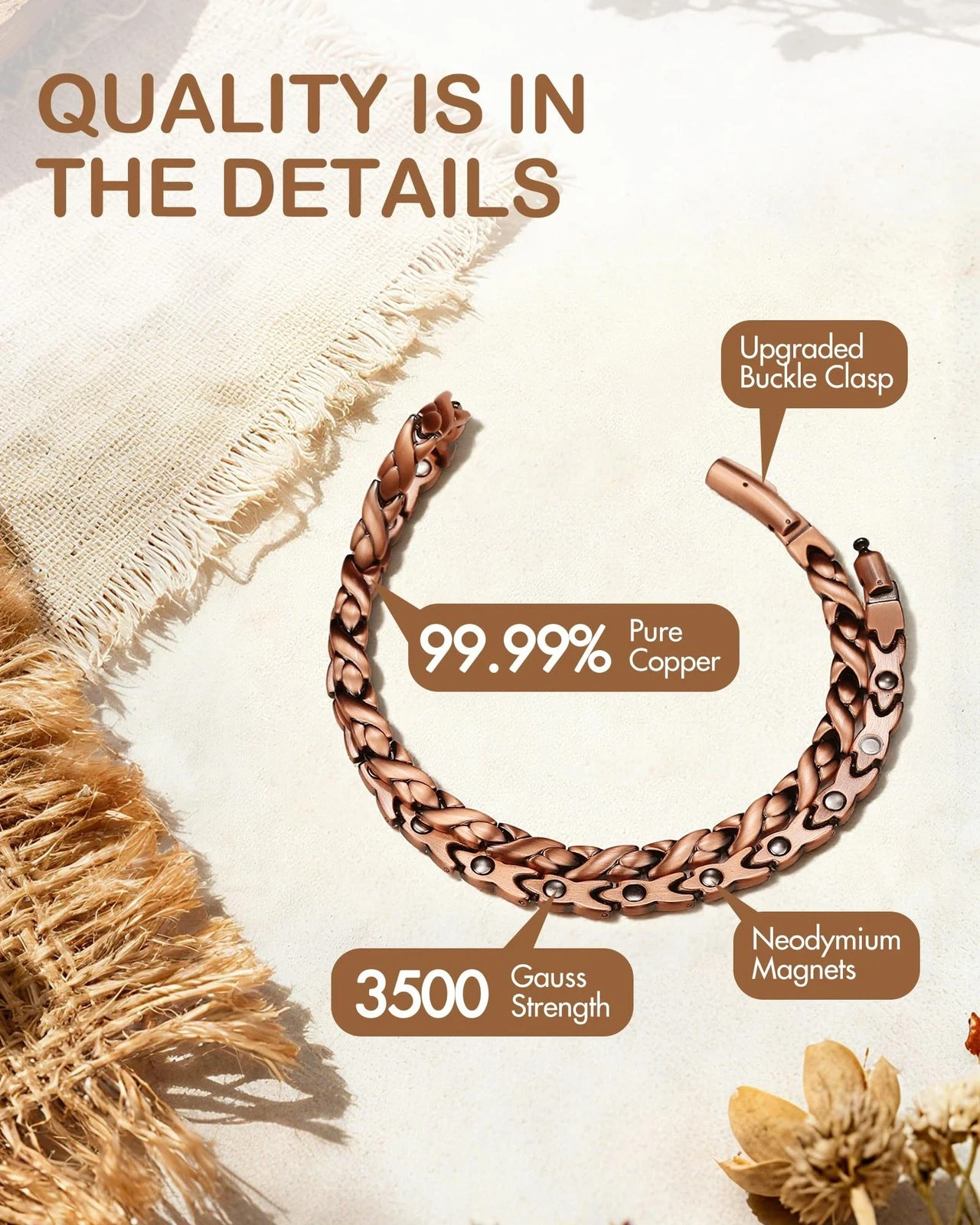 Copper Necklace Magnetic Therapy Arthritis Pain Relief Gift for Women