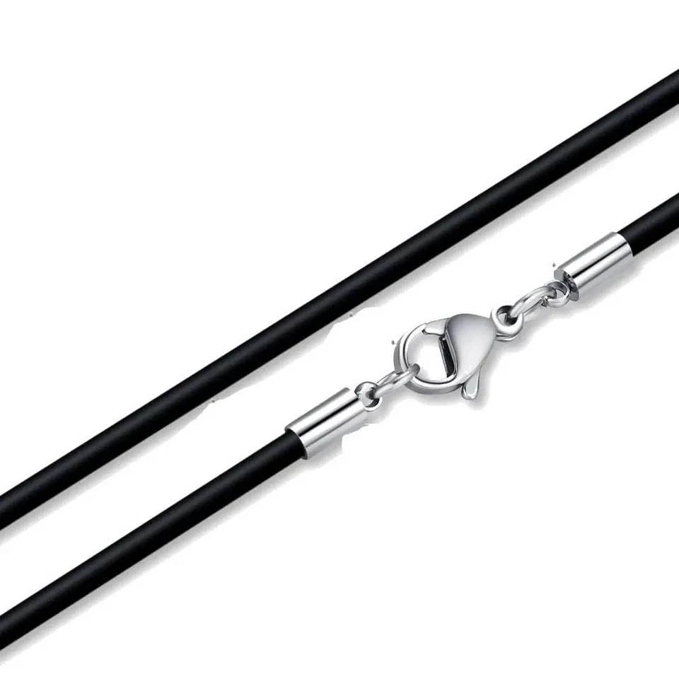 Waterproof Braided Leather Chain Cord Necklace with Stainless Steel Clasp (1mm)