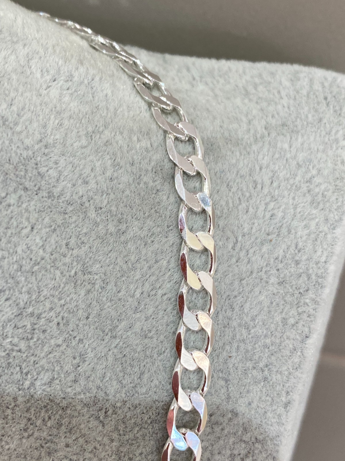 Mens Silver Plated Flat Curb Link Chain Necklace 20″ (50cm) 6mm Thick