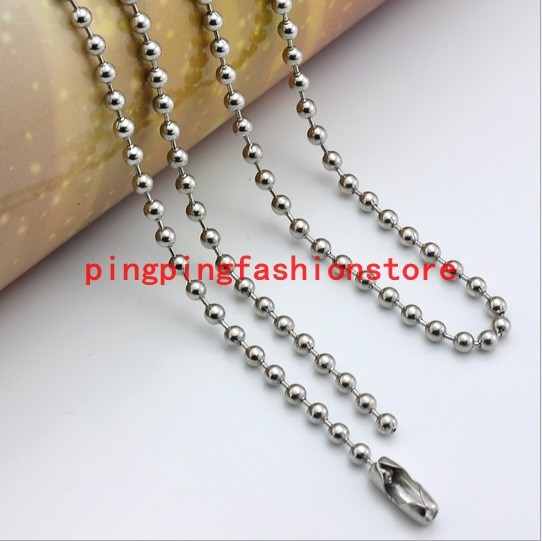 Wholesale1.5/2/2.4/3.2mm Silver Ball Chain Stainless Steel Necklace 10/50/100pcs