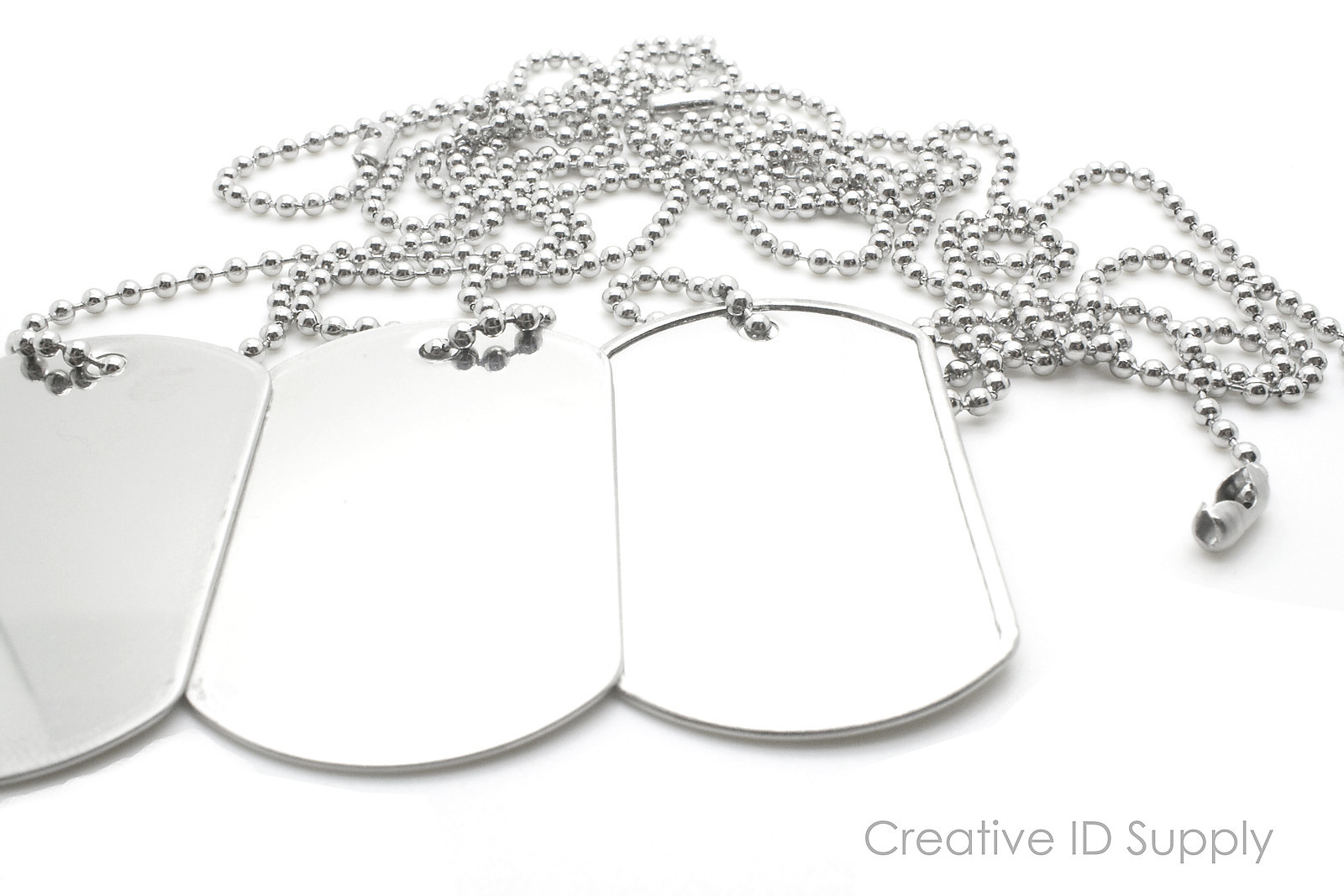 LOT 200 BLANK STAINLESS STEEL DOG TAG SHINY/MATTE WITH 200 24″ S/S NECKLACES