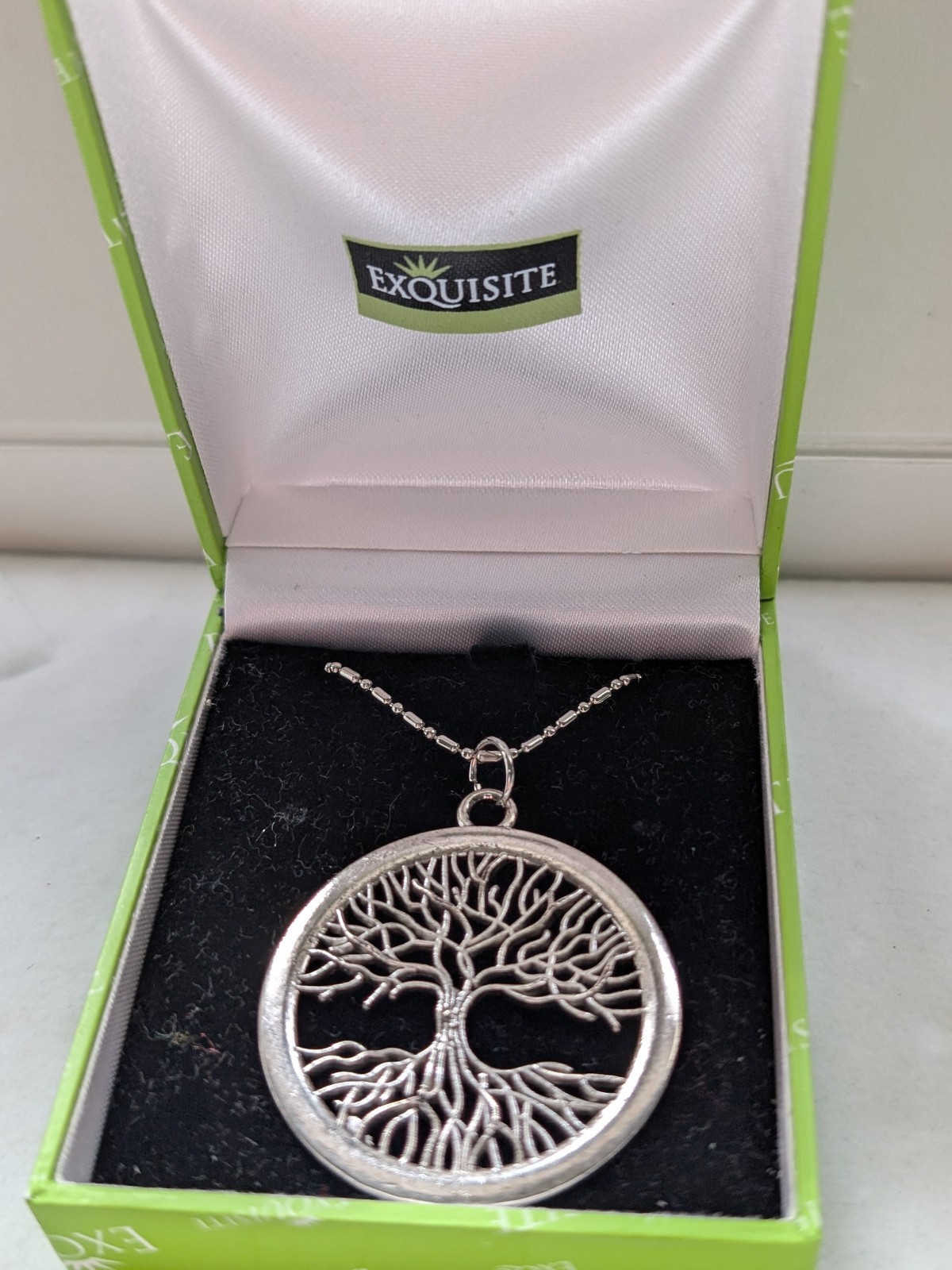 Tree of Life Pendant Diameter 40mm on Silver Tone Chain 16″ Brand NEW 13g in BOX