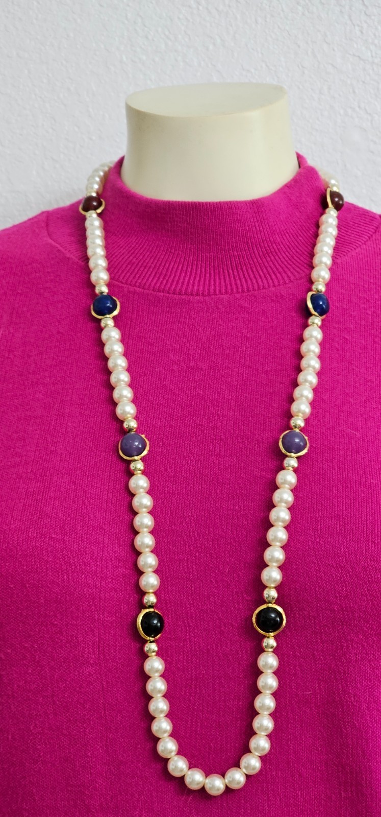 Two long pearl necklaces one Chicos and one unbranded in Excellent condition