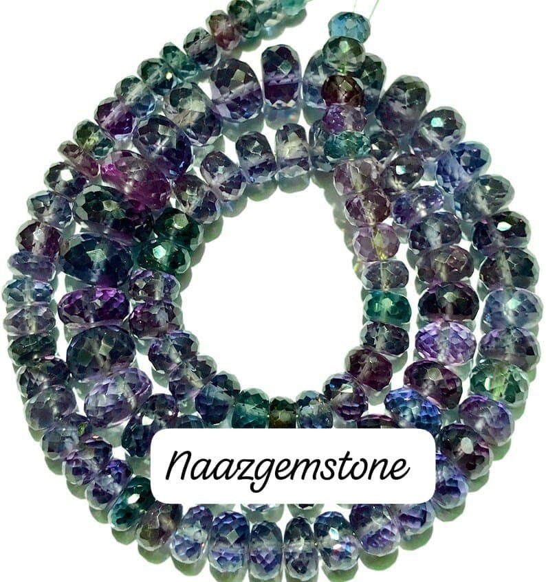 AAA++Quality Alaxenderate faceted Rondelle beads gemstone jewelry Necklace