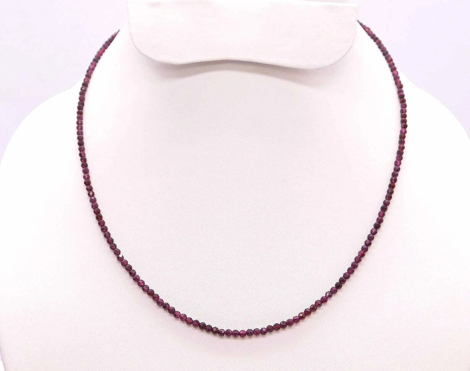 Tiny Red Garnet Gemstone Beaded Minimalist Choker Dainty Birthstone Jewelry Gift