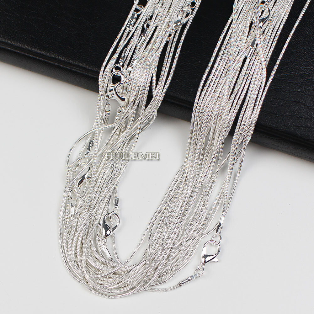 10 20 50 100x Silver / Gold Color 1.2mm Snake Chain Necklace 16″ 18″ 20″ 24″