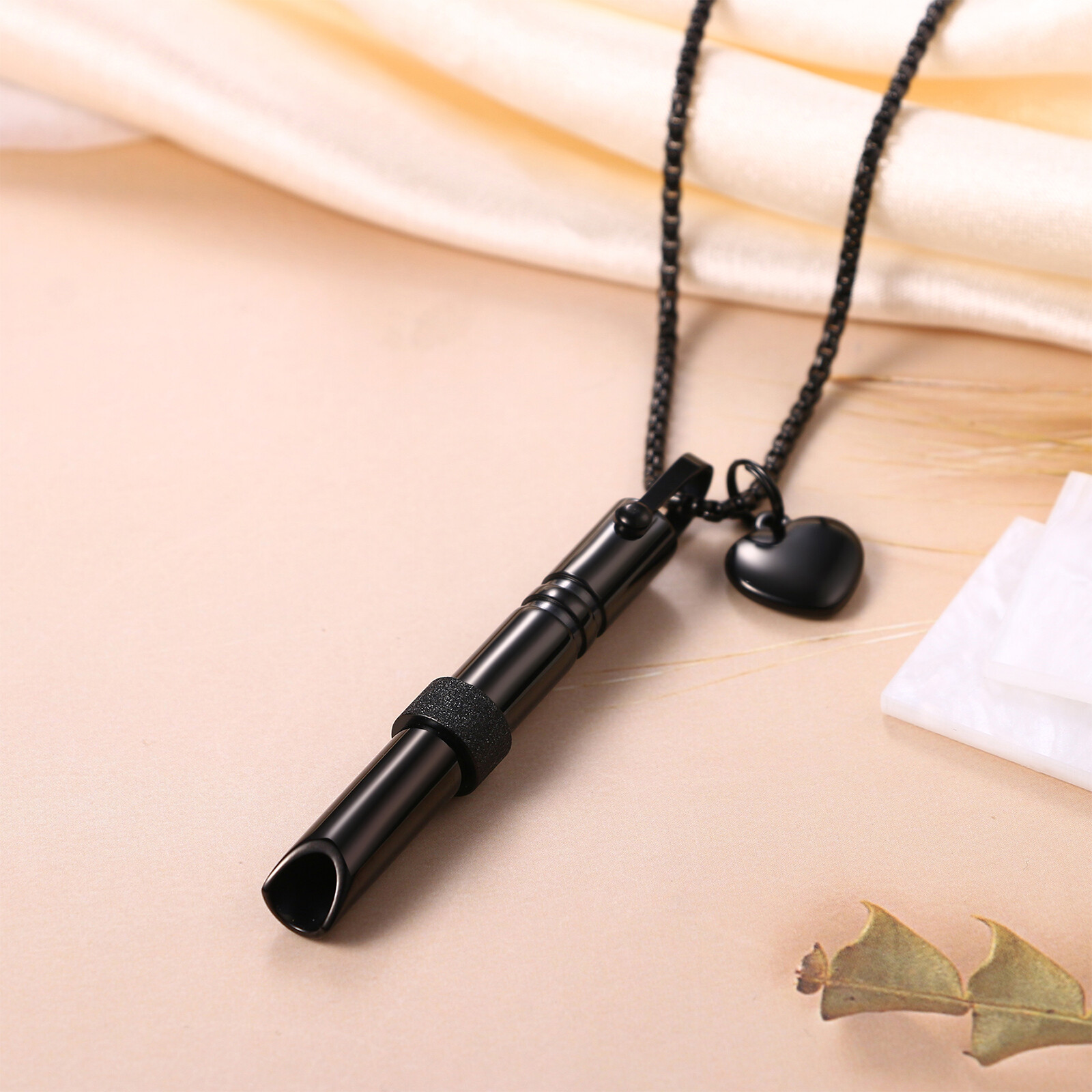 Men Women Anxiety Relief Mindful Breathing Stainless Steel Meditation Necklace