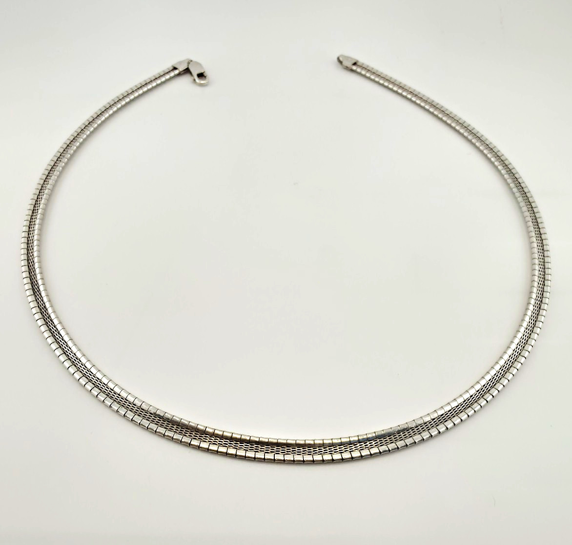18” 28g MADE IN ITALY OMEGA LINK NECKLACE STERLING SILVER FINE JEWELRY