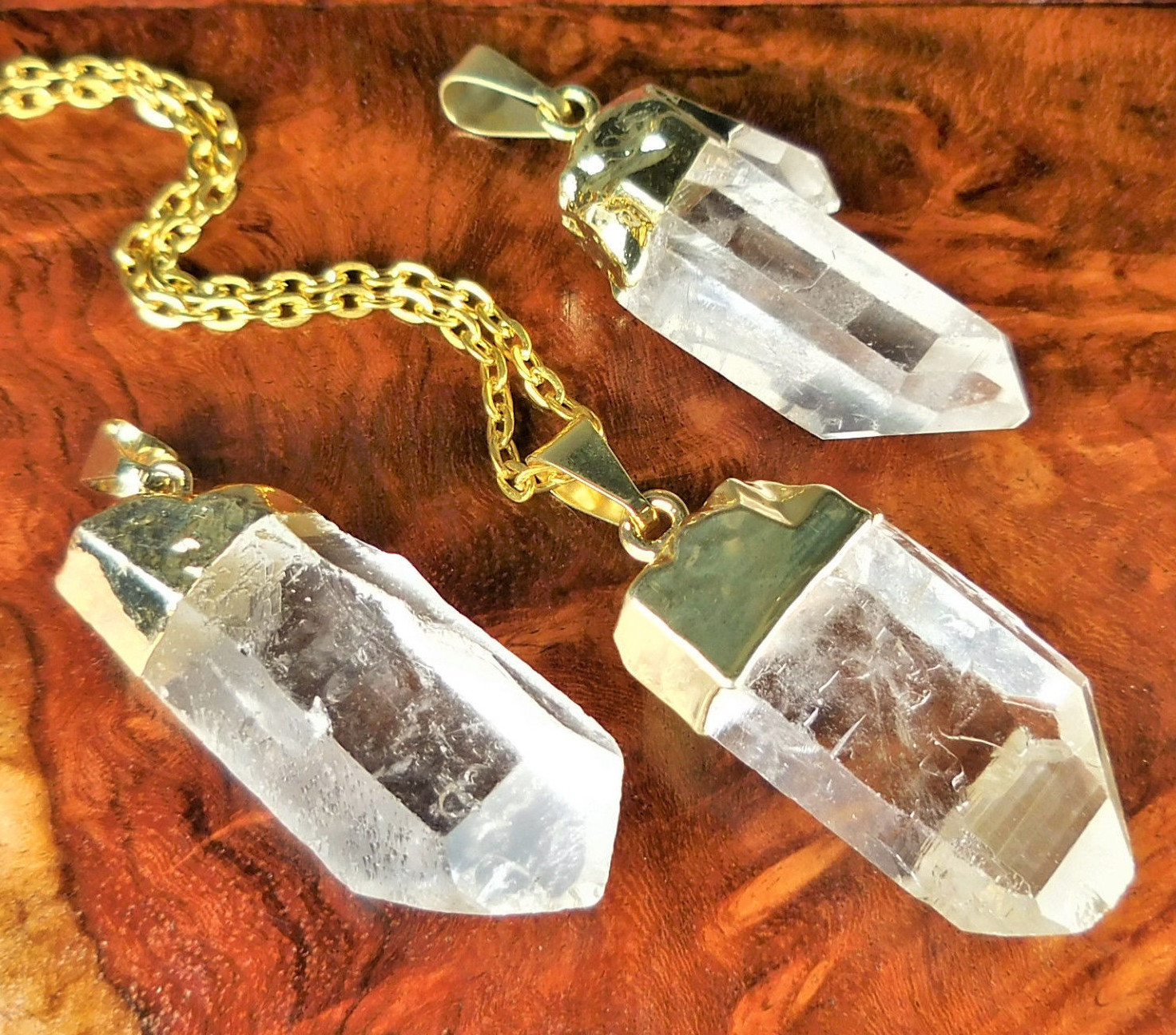 Quartz Necklace Raw Crystal Point Pendant LR20 Healing Crystals And Stones