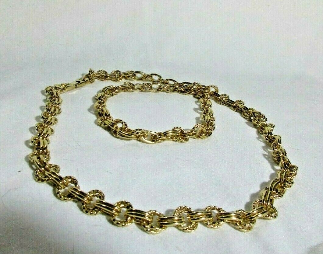 Gold Tone 30″ Double Chain Necklace with Hook & Snap Closure
