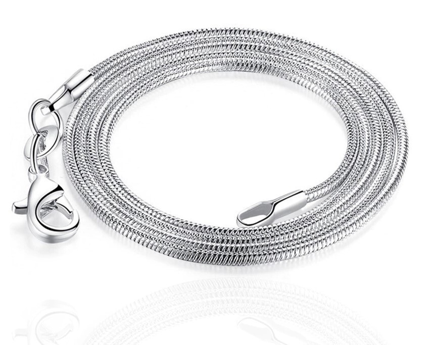 925 Sterling Silver Snake Chain Necklace 1MM 16, 18, 20, 22, 24 Inch – SALE
