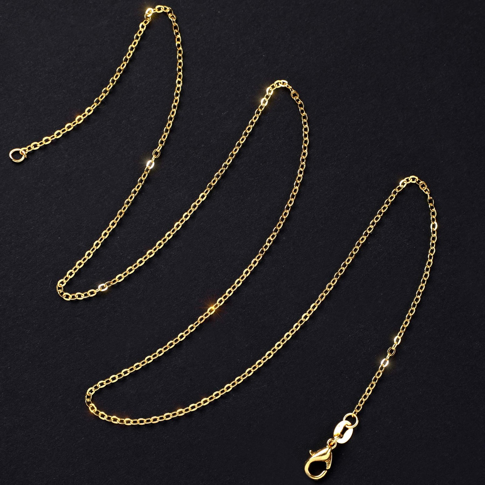 50 Pack Necklace Chains Bulk for Jewelry Making 18 Inches Cable Chain Necklac…