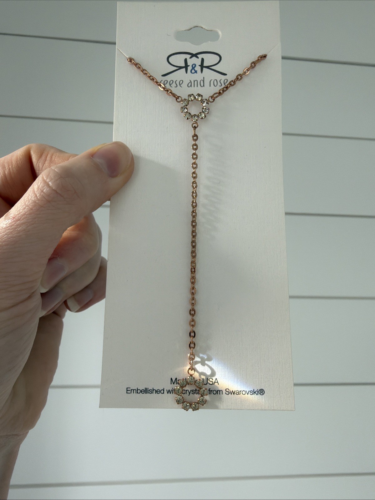Reese and Rose Swarovski Crystal Necklace Gold Tone
