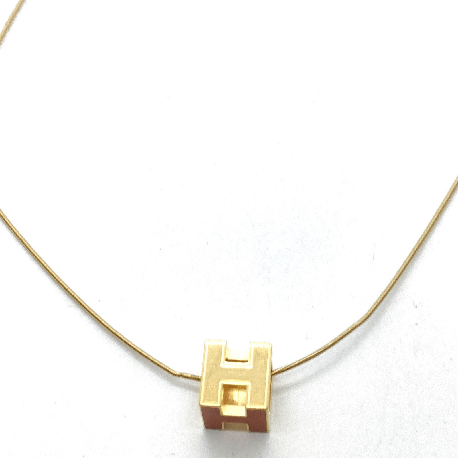 Hermes Necklace H cube Stainless steel 2334836