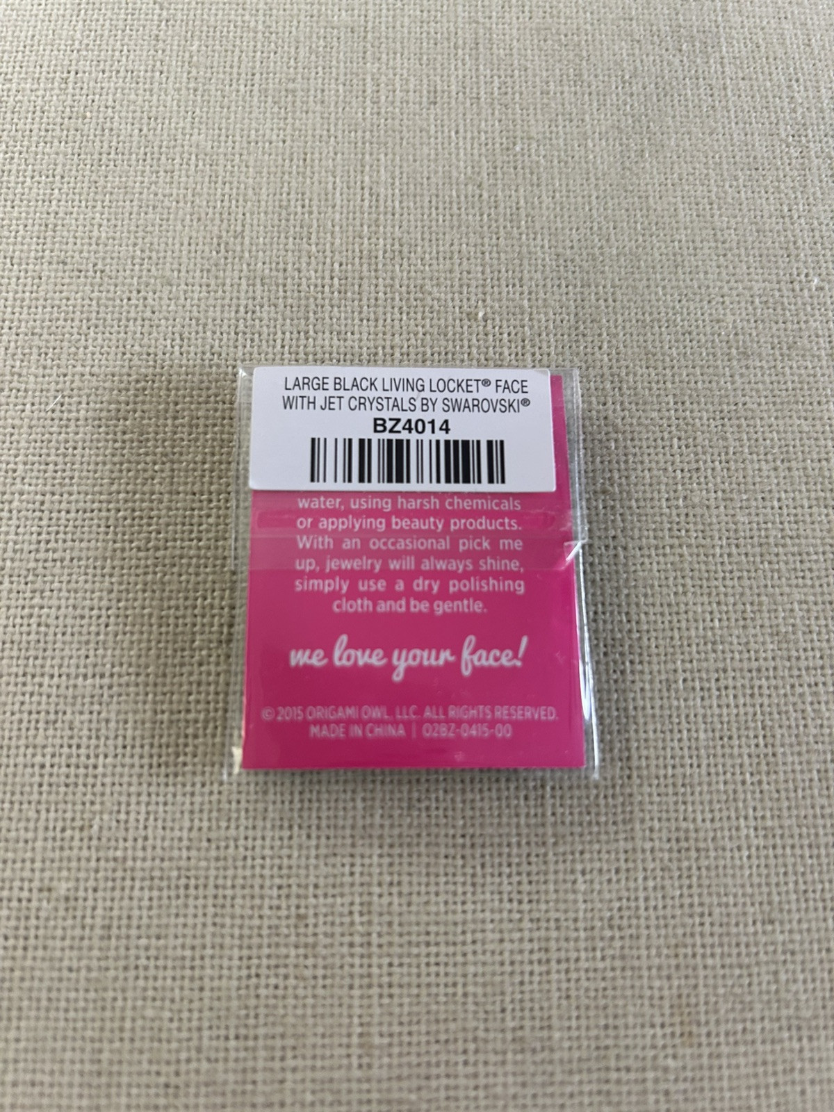 Origami Owl BZ4014 Large Black Twist Locket Face w/Jet Crystals “New in Package”