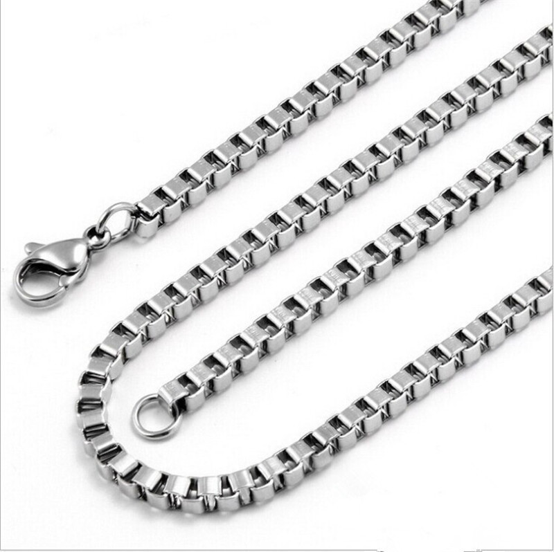 5pcs 2.5mm/3mm Stainless Steel Box Chain Necklace for Men Women Jewelry Chains