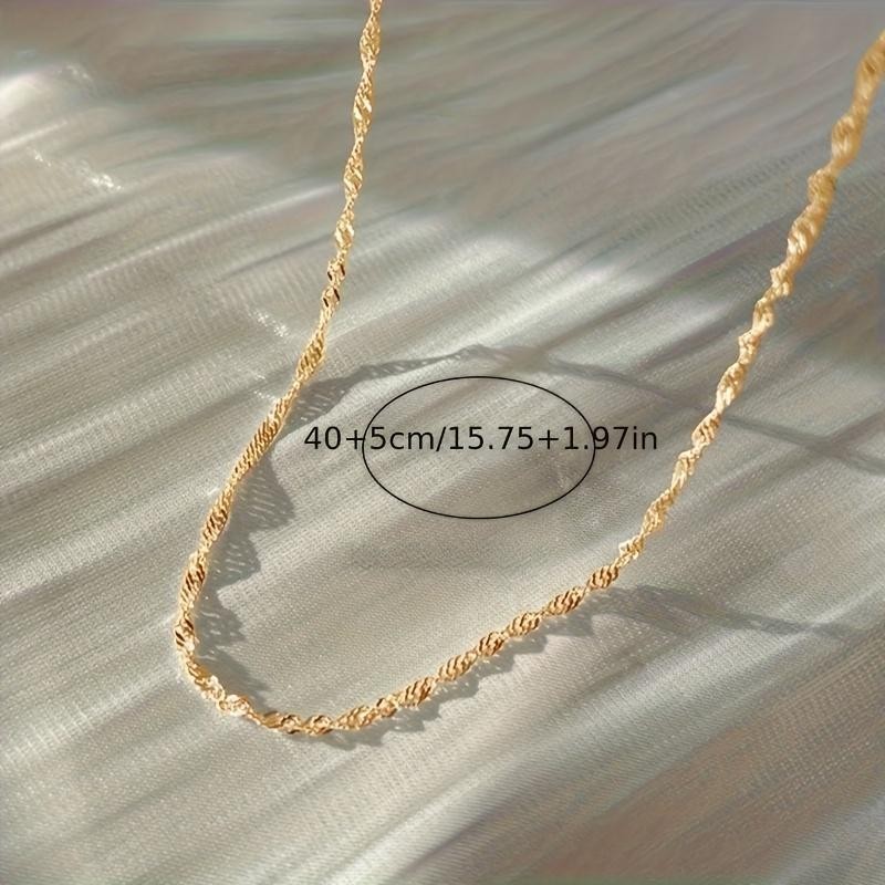 Necklace Exquisite Gold Plated Stainless Steel Thin Chain for Women Simple Style
