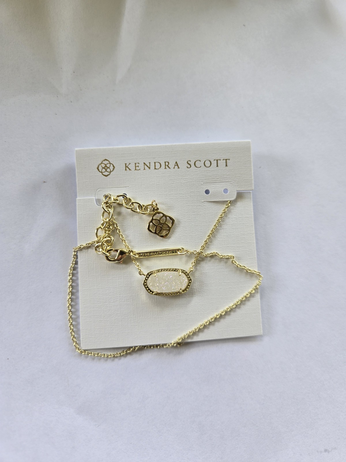 Kendra Scott Elisa Gold Pendant Necklace in White Opal