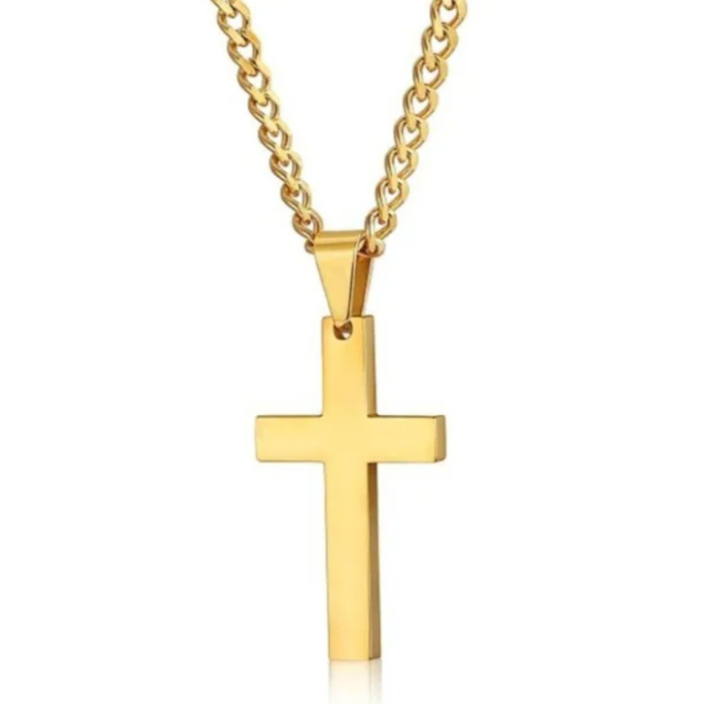 Cross Pendant for Christian Faith Men 2X1 inches, 24 in Chain