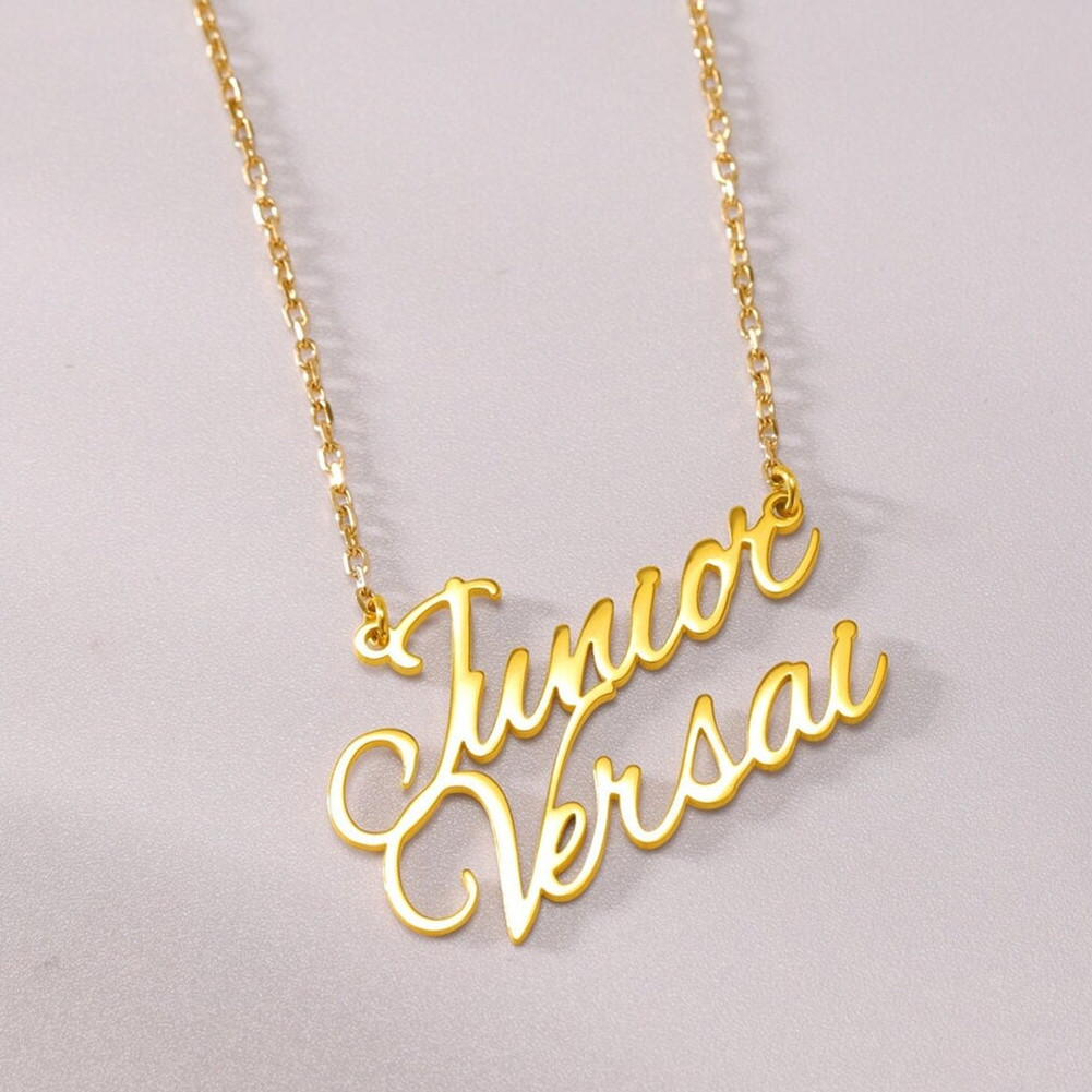 Personalized 2 Name Double Couple Pendant Necklace Customized Necklace for Women